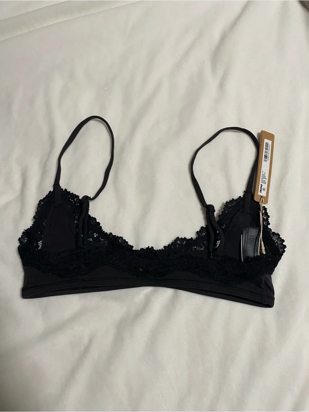Skims Fits Everybody Lace Scoop Bralette in Onyx NWT